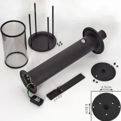 Suspension Verre Fumé-hofstein Borne lumineuse Sumalao Noir, 1 lumière, Détecteur de mouvement