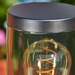 Suspension Verre Fumé-hofstein Borne lumineuse Tolsona Noir, 1 lumière