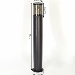 Suspension Verre Fumé-hofstein Borne lumineuse Tolsona Noir, 1 lumière