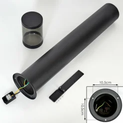 Suspension Verre Fumé-hofstein Borne lumineuse Tolsona Noir, 1 lumière