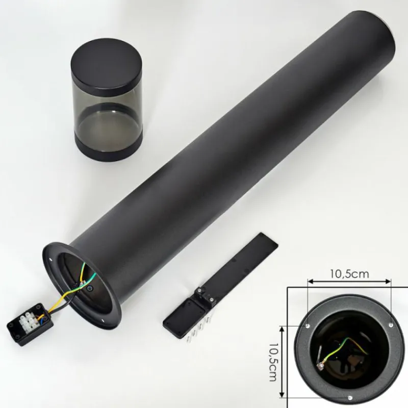 Suspension Verre Fumé-hofstein Borne lumineuse Tolsona Noir, 1 lumière