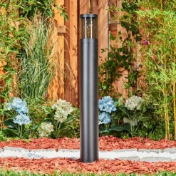 Suspension Verre Fumé-hofstein Borne lumineuse Tolsona Noir, 1 lumière