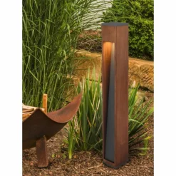 Lampes En Bois-Luminaires Trio Borne lumineuse Trio Canning Bois foncé, Nickel mat, 1 lumière