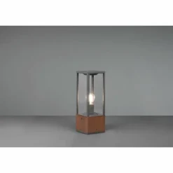 Lampes En Bois-Luminaires Trio Borne lumineuse Trio Garonne Bois foncé, Nickel mat, 1 lumière