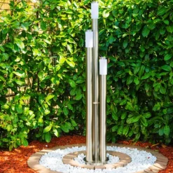 hofstein Borne lumineuse Trones Acier inoxydable, 3 lumières