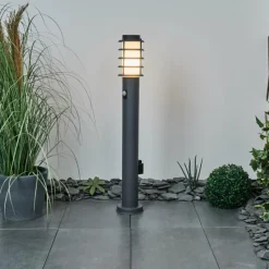 hofstein Borne lumineuse Tunes Anthracite, 1 lumière, Détecteur de mouvement