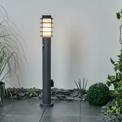 hofstein Borne lumineuse Tunes Anthracite, 1 lumière, Détecteur de mouvement