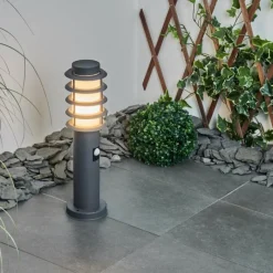 hofstein Borne lumineuse Tunes Anthracite, 1 lumière, Détecteur de mouvement