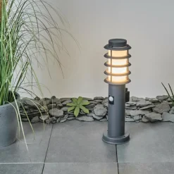 hofstein Borne lumineuse Tunes Anthracite, 1 lumière, Détecteur de mouvement