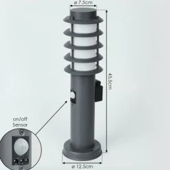hofstein Borne lumineuse Tunes Anthracite, 1 lumière, Détecteur de mouvement