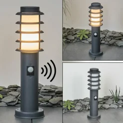 hofstein Borne lumineuse Tunes Anthracite, 1 lumière, Détecteur de mouvement