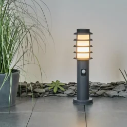 hofstein Borne lumineuse Tunes Anthracite, 1 lumière, Détecteur de mouvement