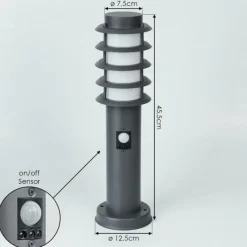 hofstein Borne lumineuse Tunes Anthracite, 1 lumière, Détecteur de mouvement