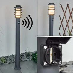 hofstein Borne lumineuse Tunes Anthracite, 1 lumière, Détecteur de mouvement