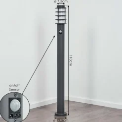 hofstein Borne lumineuse Tunes Anthracite, 1 lumière, Détecteur de mouvement