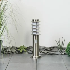 hofstein Borne lumineuse Tunes Nickel mat, 1 lumière, Détecteur de mouvement