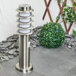 hofstein Borne lumineuse Tunes Nickel mat, 1 lumière, Détecteur de mouvement