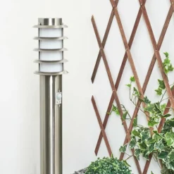 hofstein Borne lumineuse Tunes Nickel mat, 1 lumière, Détecteur de mouvement