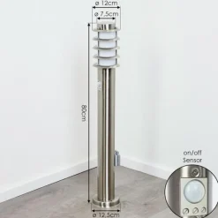 hofstein Borne lumineuse Tunes Nickel mat, 1 lumière, Détecteur de mouvement