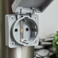 hofstein Borne lumineuse Tunes Nickel mat, 1 lumière, Détecteur de mouvement