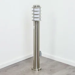 hofstein Borne lumineuse Tunes Nickel mat, 1 lumière, Détecteur de mouvement