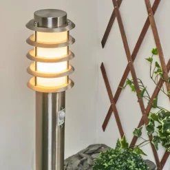 hofstein Borne lumineuse Tunes Nickel mat, 1 lumière, Détecteur de mouvement