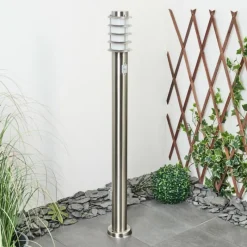 hofstein Borne lumineuse Tunes Nickel mat, 1 lumière, Détecteur de mouvement