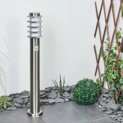 hofstein Borne lumineuse Tunes Nickel mat, 1 lumière, Détecteur de mouvement