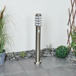 hofstein Borne lumineuse Tunes Nickel mat, 1 lumière, Détecteur de mouvement