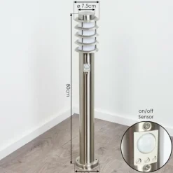 hofstein Borne lumineuse Tunes Nickel mat, 1 lumière, Détecteur de mouvement