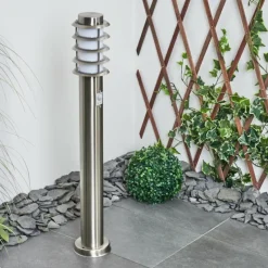 hofstein Borne lumineuse Tunes Nickel mat, 1 lumière, Détecteur de mouvement