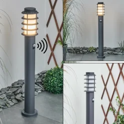 hofstein Borne lumineuse Tunes Nickel mat, 1 lumière, Détecteur de mouvement