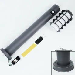 hofstein Borne lumineuse Tunes Nickel mat, 1 lumière, Détecteur de mouvement