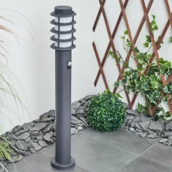 hofstein Borne lumineuse Tunes Nickel mat, 1 lumière, Détecteur de mouvement