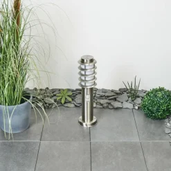 hofstein Borne lumineuse Tunes Nickel mat, 1 lumière, Détecteur de mouvement