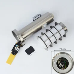 hofstein Borne lumineuse Tunes Nickel mat, 1 lumière, Détecteur de mouvement