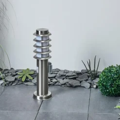 hofstein Borne lumineuse Tunes Nickel mat, 1 lumière, Détecteur de mouvement