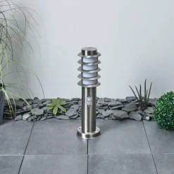 hofstein Borne lumineuse Tunes Nickel mat, 1 lumière, Détecteur de mouvement