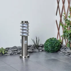 hofstein Borne lumineuse Tunes Nickel mat, 1 lumière, Détecteur de mouvement