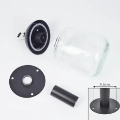 hofstein Borne lumineuse Ystheim Noir, 1 lumière