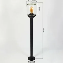 hofstein Borne lumineuse Ystheim Noir, 1 lumière