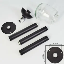 hofstein Borne lumineuse Ystheim Noir, 1 lumière