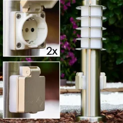 hofstein Borne Tunes Acier inoxydable, 1 lumière