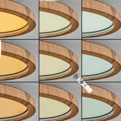 hofstein Bosatorp Plafonnier LED Noir, 1 lumière, Télécommandes