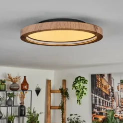 hofstein Bosatorp Plafonnier LED Noir, 1 lumière, Télécommandes