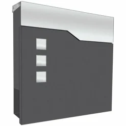 Luminaires LCD Boîte aux lettres LCD Dusenbach Acier inoxydable, Noir