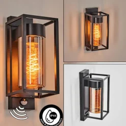 hofstein Boucinho Lampe murale d´extérieur Noir, 1 lumière, Détecteur de mouvement