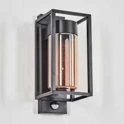 hofstein Boucinho Lampe murale d´extérieur Noir, 1 lumière, Détecteur de mouvement