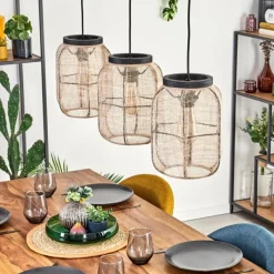 Lampes En Tissu-hofstein Boudou Suspension, Suspension Noir, 3 lumières