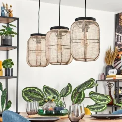 Lampes En Tissu-hofstein Boudou Suspension, Suspension Noir, 3 lumières